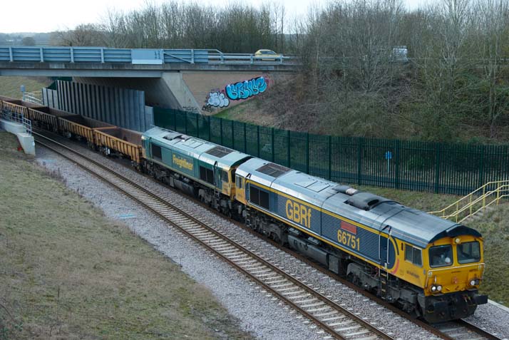 GBRf class 66751 and Freightliner class 66567 