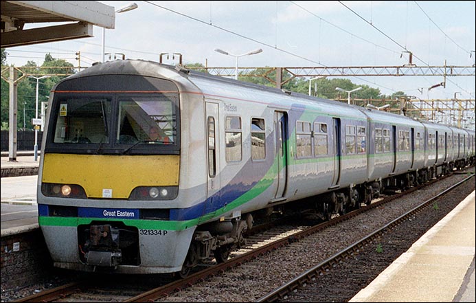 Great Eastern class 321334 P at Bletchley in 2005