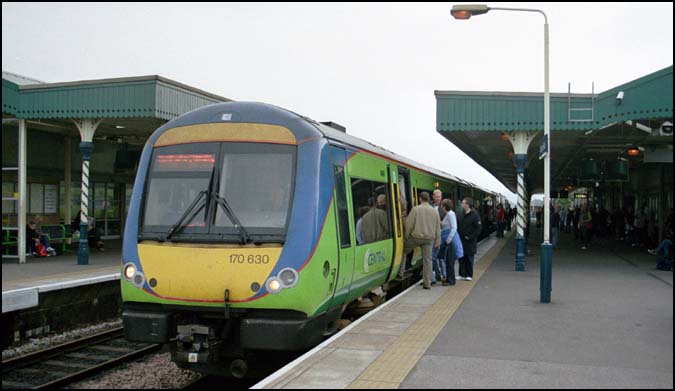 Chesterfield station with a Central 170630 in 2005