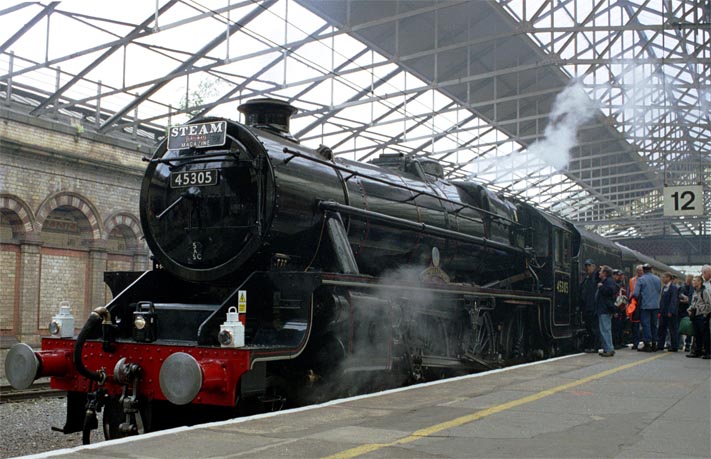 Black 5 45305 in platform 12 at Crewe 