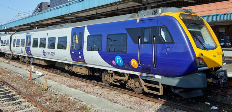 Northern class 331 107 in Doncaster station on the  7th of September 2021