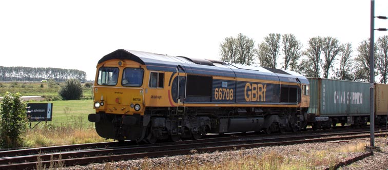 GBRf class 66708 Jayne at Ely station in 2019