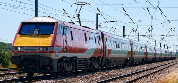 Class 91109 in LNER colours in 2020