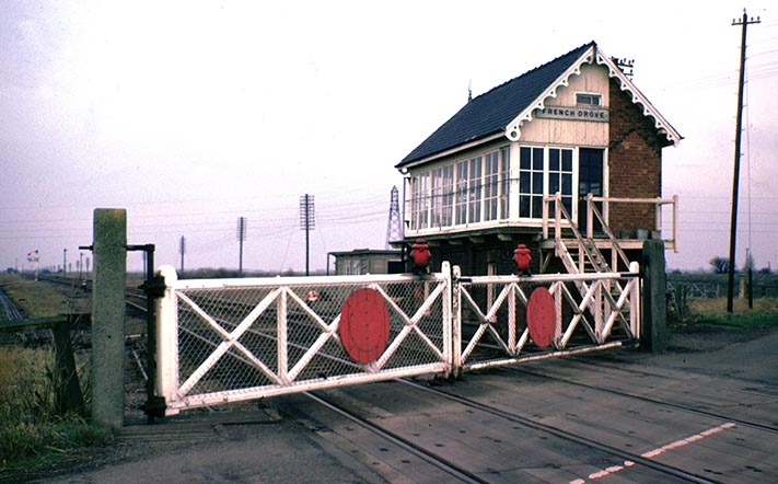 French Drove signal box with its crossing gates.