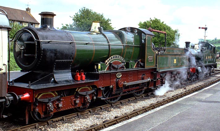 GWR 4-4-0 City of Truro with a 2-6-2 tank 