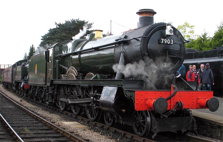 GWR Hall class 7903 and 2-6-2T 