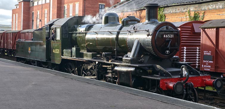 2-6-0 46521 at Loughboroughstation during the Winter Gala 