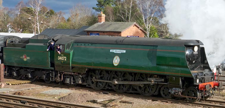 Battle of Britain Class 34072 257 Squadron at Quorn and Wood House station 