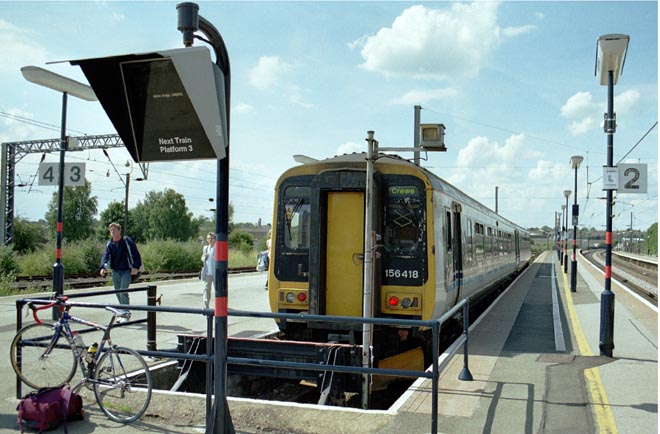 Central 156418 in platform 3 at Grantham in 2004 