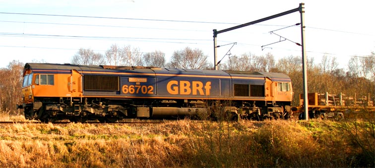 GBRf class 66702 'Blue Lighting' at Holme 11th December 2007