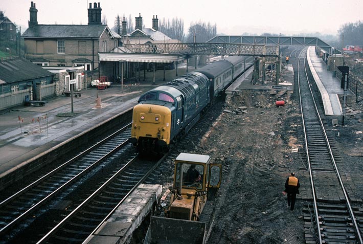 Class 55 on the up fast 