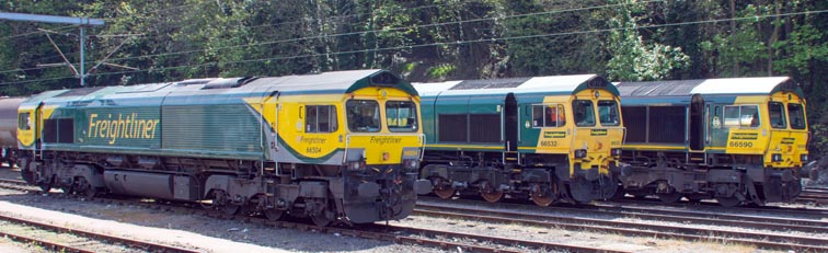 3 Freightliner class 66s 66504 66532 and 66590 