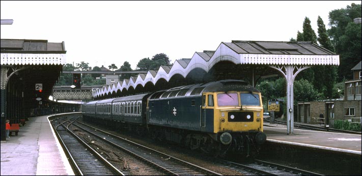 Class 47 137 at Ipswich station in in 1978 at Ipswich station on a down train 