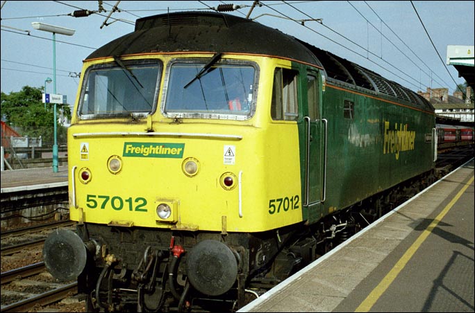 Freightliner Class 57012 at Ipswich station in 2005 