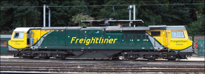 Freightliner Class 70020 at Ipswich on the 6th of September 2012