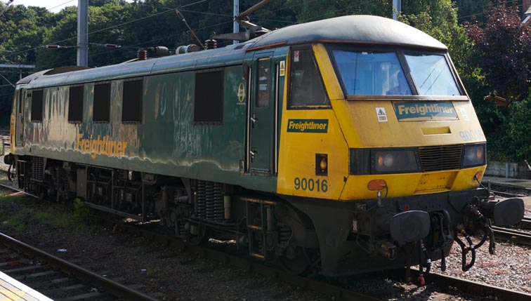 Freightliner class 90016 at the Ipswich station Freightliner Depot on the 21st of September 2021