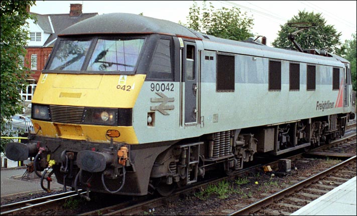 Freightliner Class 90042 in the Depot next to Ipswich station in 2005 