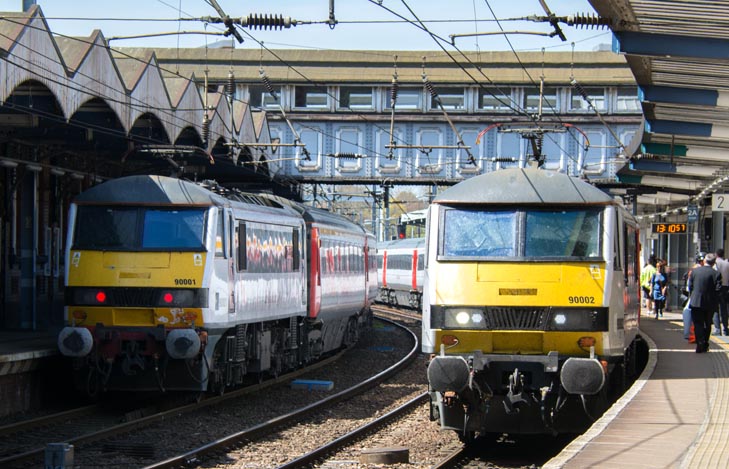 Greater Anglia class 90001  and 90002