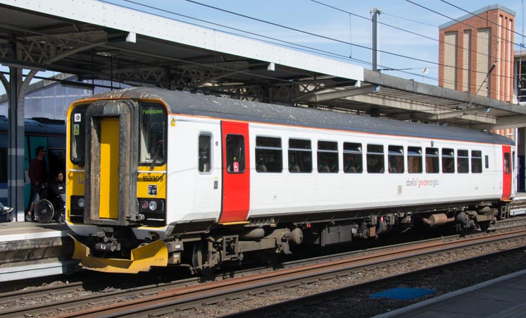 Greater Anglia class 153 309 on the 5th May in 2016