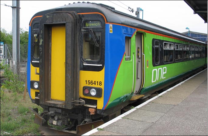 One class 156418 at Ipswich in 2005 One class 156418 at Ipswich in 2005