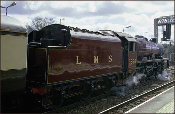 LMS Class 5XP 4-6-0 no 5690 Leander in Kettering station in 2006