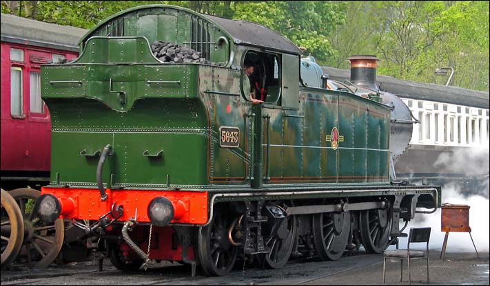 GWR 0-6-2T 5643 on shed at Llangollen 