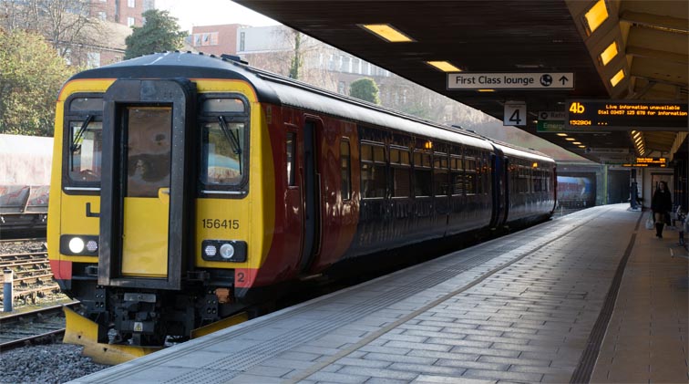 EMR Regional class 156415 in platform 4b at Leicester station 