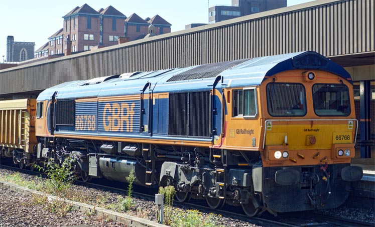 GBRf class 66768 at Leicester station on the 22nd September 2021