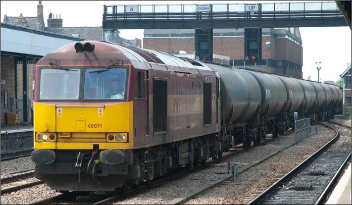 Class 60071 at Lincoln station on 24th May in 2012
