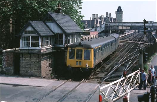 DMU is just past the High Street signal box in BR days