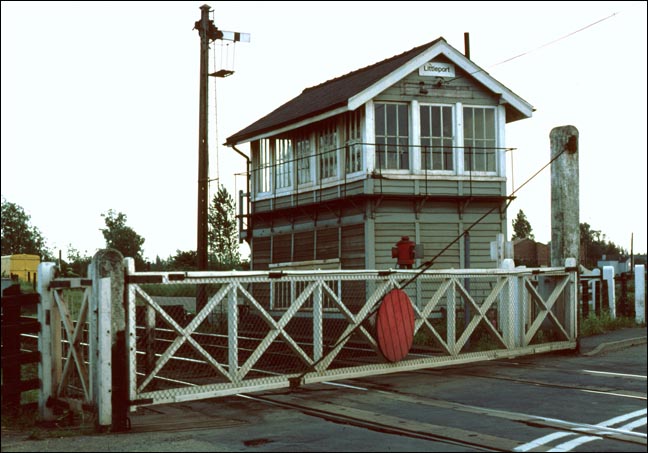 The signal box at Littleport with its level crossing gates 