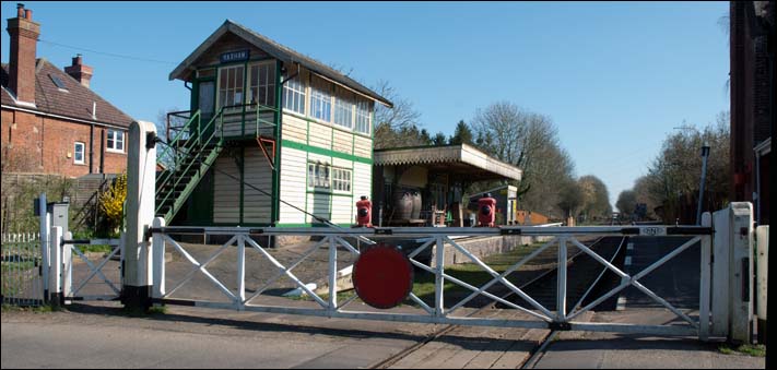 Yaxham Station and Crossing gates. 