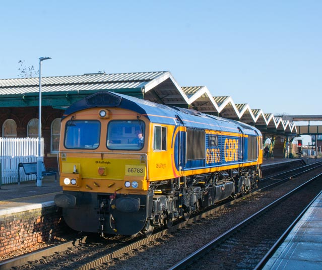 GBRf class 66763 in March station 