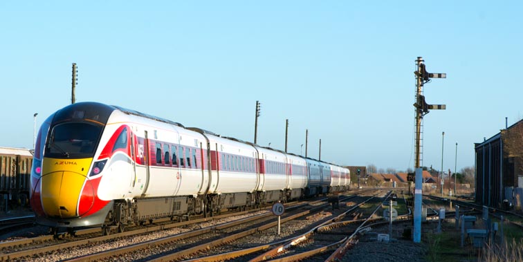 LNER Azuma heading towards Ely in March South Yard on the 18th January 2020