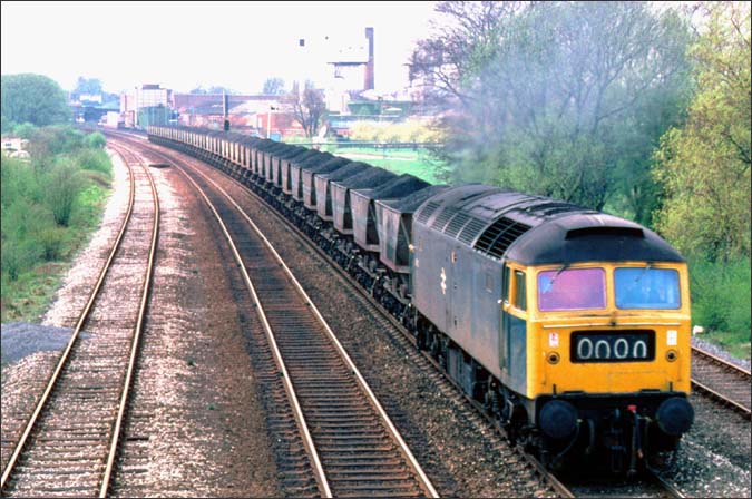  class 47 coming out of Melton Mowbray  in BR days