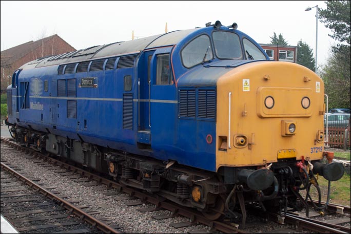 Class 37219 Demelza at Dereham on Friday 4th of April 2014 In Mainline Colours