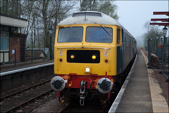Class 47 James William Nightall GC At Thuxton station with a train to Wymondon on Friday 4th of April 2014