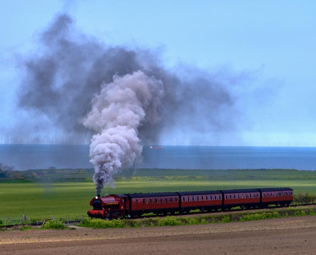 The Steel Comany Of Wales Ltd. 0-6-0T  between Sherringham and Weybourne 