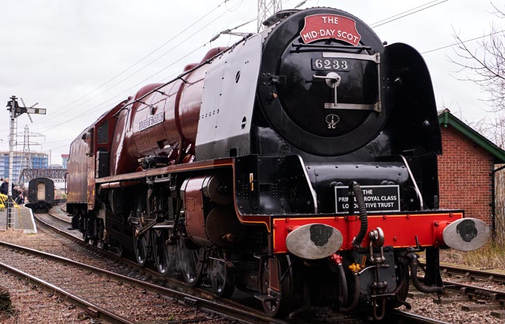 Duchess of Sutherland no.6223 at The NVR Peterborough station on Sunday 13th of Febuary 2022. 
