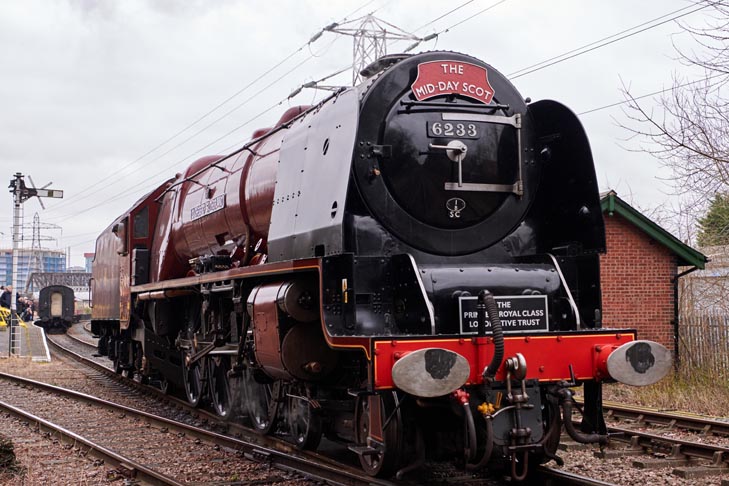 Duchess of Sutherland no.6223 at the Nene Valleys Peterborough station on 13th February 2022 .