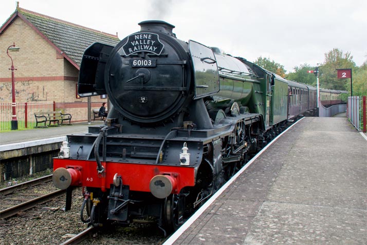 A3 60103 'Flying Scotsman at the Nene Valley's Orton Mere station 