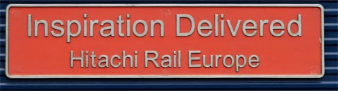 Name plate of Class 66751  Inspiration Deliverered Hitachi Rail Europe
