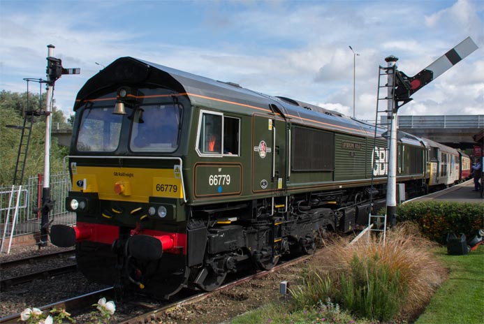 GBRf class 66779 at Orton Mere