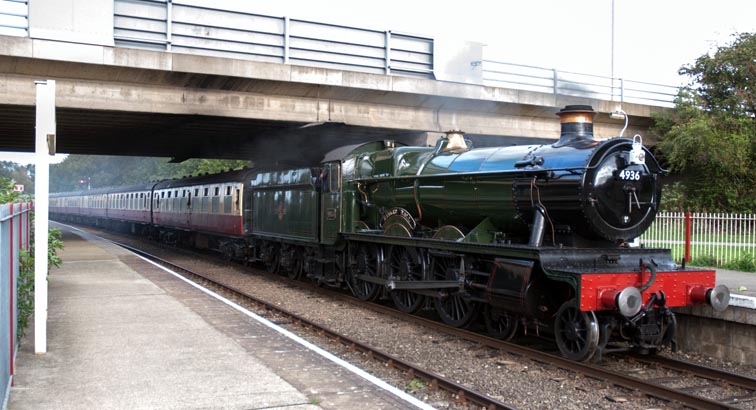 GWR 4-6-0 4936 Kinlet Hall at Orton Mere station in 2011