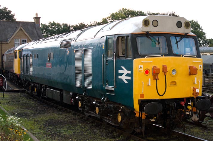 Class 50008 'Thunderer' in the yard at Wansford in October 2016 