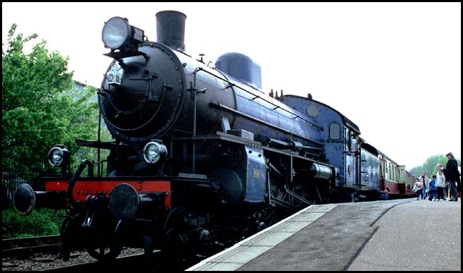 Swedish Class B 4-6-0 number 101A is at the Nene Valleys Peterborough station in 2002