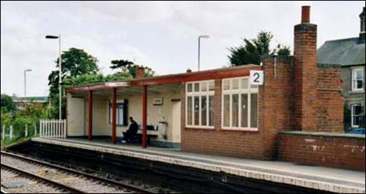 Platform 2 which is for trains to Leicester has this waiting shelter