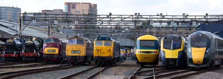 Line up of GWR locomotives 