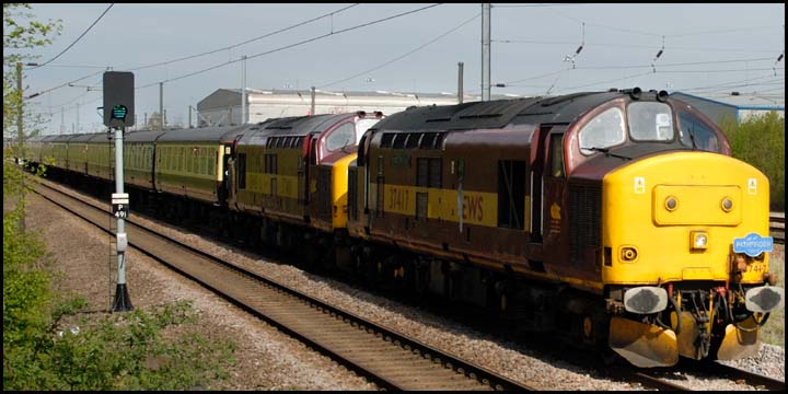 EWS class 37417 and 37401 with a Pathfinder Tours at Werrington in 2008