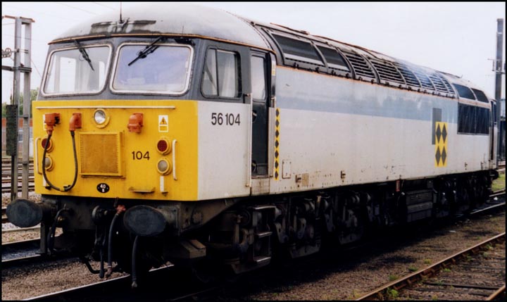  Class 56 104 at the depot at Peterborough 2003